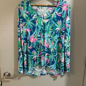 Lilly Pulitzer Blue and Pink Floral Top